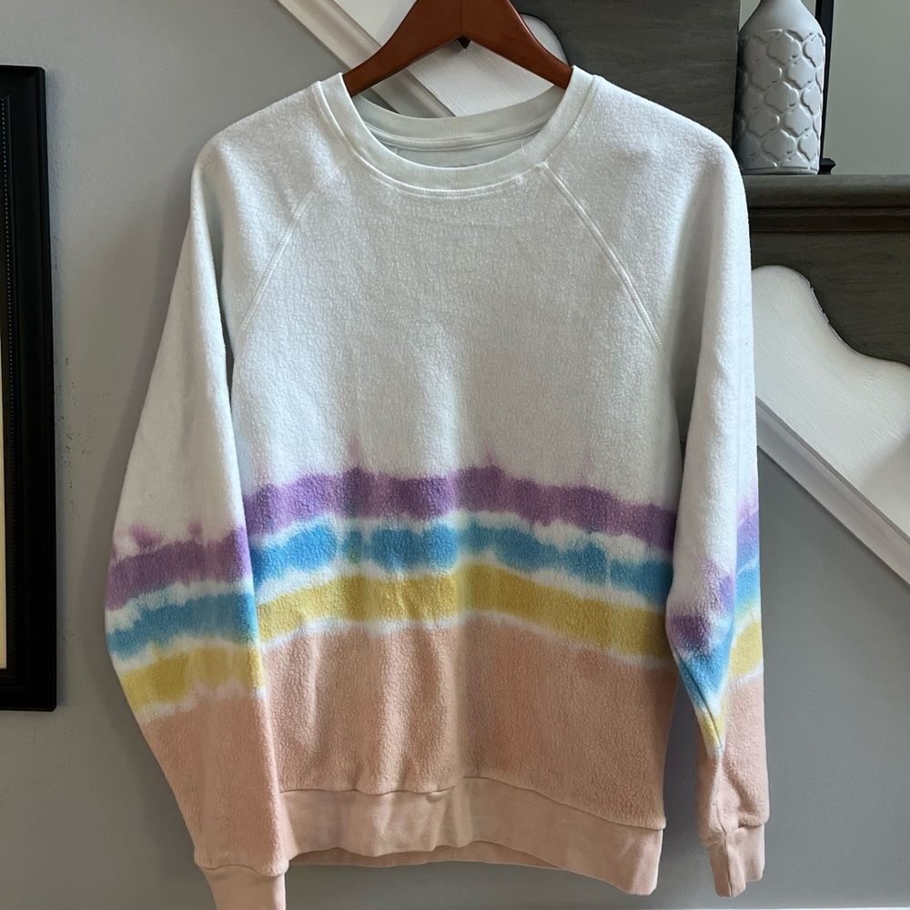Feat Tie Dye Stripe Unisex Sweatshirt sz S